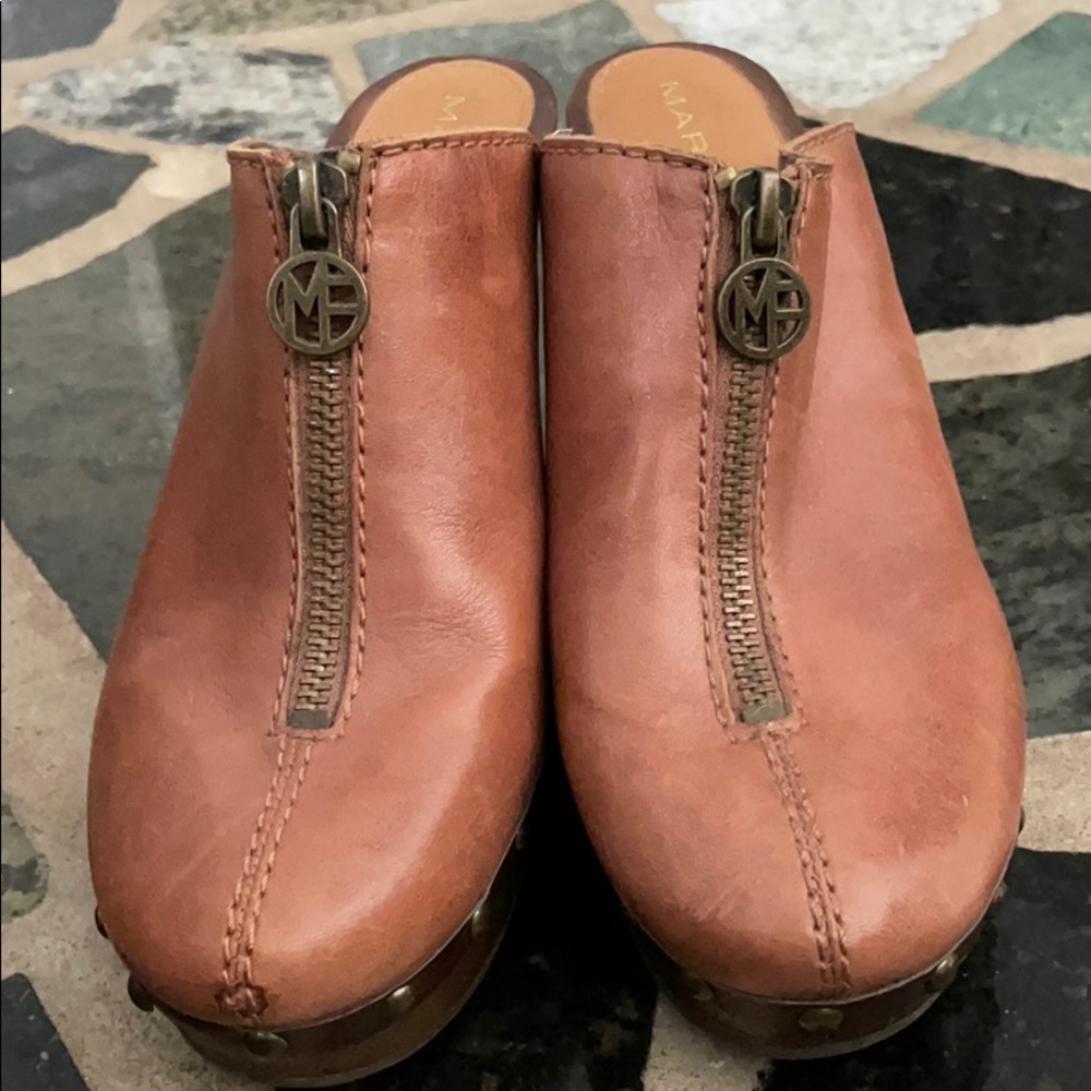 Marc Fisher Cognac Wedge Clog Mule - image 3